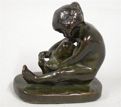 Lot 1143 - Bronze Sculpture of a Seated Child Gorham...
