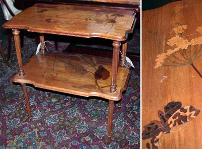 Lot 1186 - Galle Marquetry Inlaid Side Table The shaped...