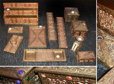 Lot 1264 - Tiffany Studios Enameled and Patinated-Bronze...