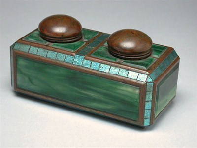 Lot 943 - Tiffany Studios Bronze, Mosaic and Favrile...