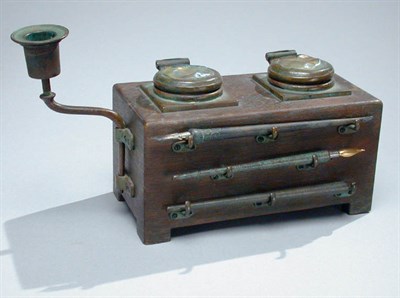 Lot 1303 - Tiffany Studios Oak Veneered, Bronze and...