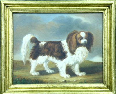 Lot 215 - 20th Century School SPANIEL IN A LANDSCAPE Oil...
