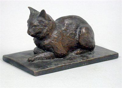 Lot 1144 - Bronze Figure of a Cat Signed C.C.B., dated...