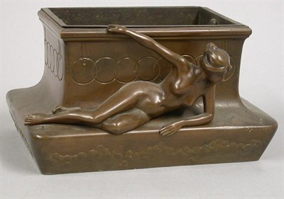 Lot 1120 - Art Deco Bronze Jardiniere The rectangular...