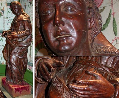Lot 368 - Continental Baroque Walnut Figure of a Female...
