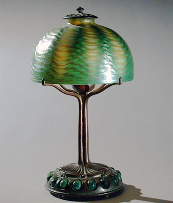Lot 923 - Tiffany Studios Favrile Glass and Bronze Desk...