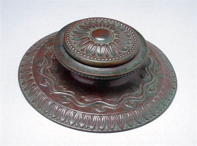Lot 942 - Tiffany Studios Patinated-Bronze Inkstand Of...