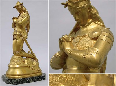 Lot 639 - Gilt-Bronze Figure of Joan of Arc After a...