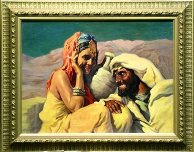 Lot 92 - After Adam Styka LOVE IN THE DESERT Oil on...