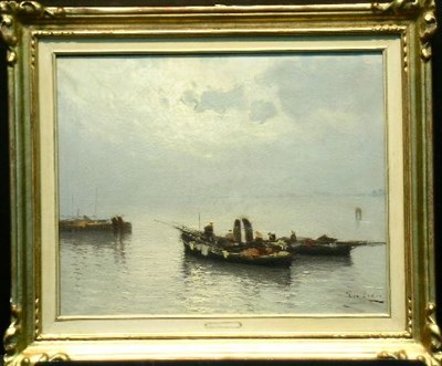 Lot 14 - Italian School 20th Century BOATS IN VENICE...