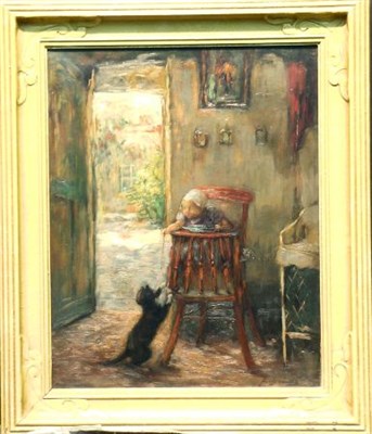 Lot 116 - Franz Charlet Belgian, 1862-1928 INFANT TOYING...