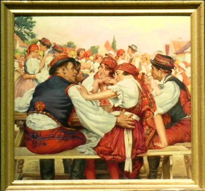 Lot 19 - Hans Tschelan Austrian, 1873-1964 VILLAGE...