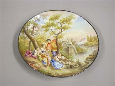 Lot 375 - Continental Enamel Decorated Metal Tazza...