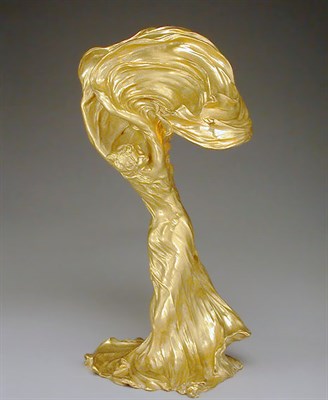Lot 767 - Art Nouveau Gilt-Bronze Figural Lamp After a...