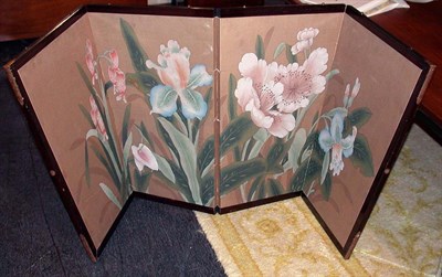 Lot 562 - Japanese Painted Four-Panel Screen