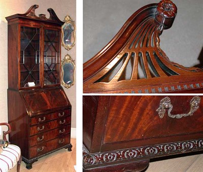 Lot 471 - Georgian Style Mahogany Secretary Bookcase...