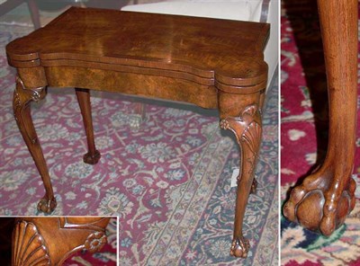 Lot 514 - Georgian Style Walnut Fold-Over Card Table...