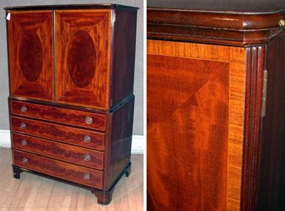 Lot 185 - George III Style Mahogany Linen Press Schmieg...
