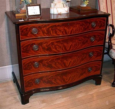 Lot 523 - George III Style Mahogany Serpentine Front...