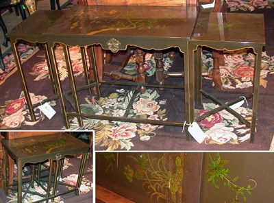 Lot 309 - Nest of Three Black Lacquered Tables Schmieg &...