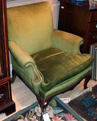 Lot 301 - Georgian Style Upholstered Walnut Armchair...