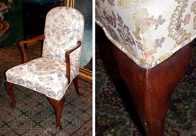 Lot 535 - Queen Anne Style Upholstered Walnut Open...