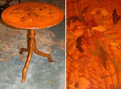 Lot 245 - Georgian Style Marquetry Inlaid Satinwood Tilt-...