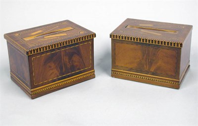 Lot 411 - Two Marquetry Inlaid Cedar Lined Mahogany...