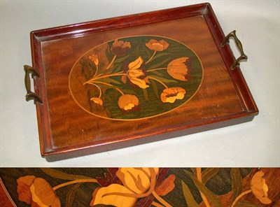 Lot 236 - Georgian Style Marquetry Inlaid Mahogany Tray...