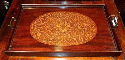 Lot 238 - Georgian Style Marquetry Inlaid Walnut Tray...