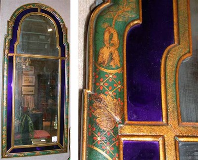 Lot 393 - Queen Anne Style Green Lacquered Mirror...