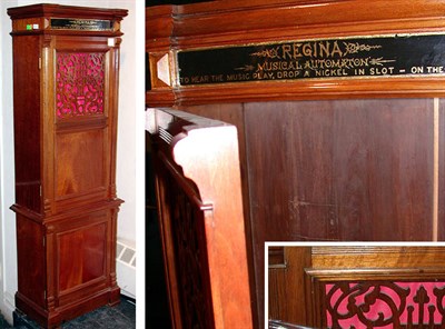 Lot 731 - Regina Mahogany Music Box Case Height 66...