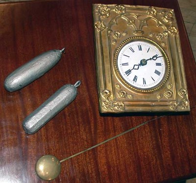 Lot 423 - Continental Brass and Enamel Weighted Pendulum...
