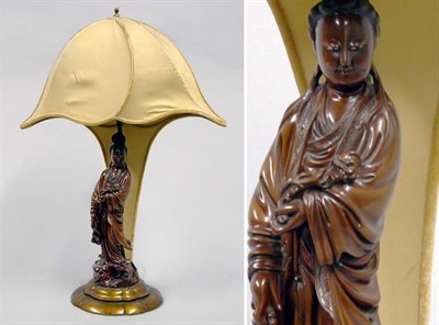 Lot 457 - Chinese Wood Statue of Ho Hisien-Ku Mounted as...