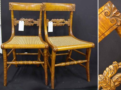Lot 55 - Set of Four Classical Maple Side Chairs 19th...