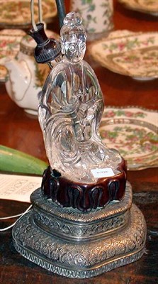 Lot 489 - Rock Crystal Figure of Guan Yin Mounted as a...