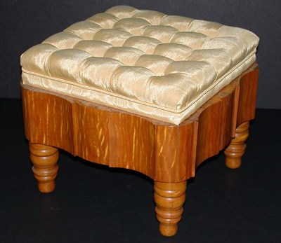 Lot 82 - Classical Upholstered Maple Stool New England,...