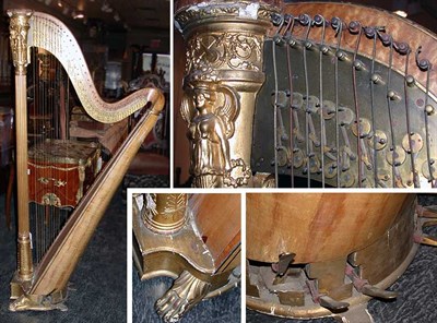Lot 142 - P. F. Browne Maple and Gilt-Wood Harp Height...