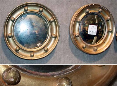 Lot 419 - Pair of Georgian Style Gilt-Wood Convex Small...