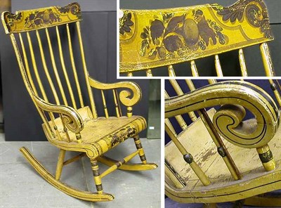 Lot 140 - Painted Rocking Chair 19th Century The tablet...