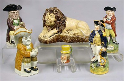 Lot 126 - Group of Five English Pottery Toby Jugs...
