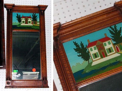 Lot 193 - Classical Maple and Eglomise Looking Glass...