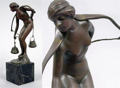 Lot 1163 - Bronze Figure of a Female Nude Water Carrier...