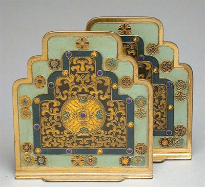 Lot 1237 - Pair of Tiffany Studios Enameled and...