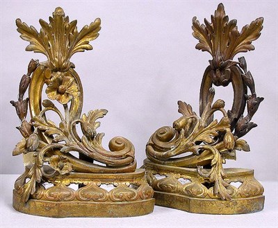 Lot 454 - Pair of Louis XV Style Gilt-Metal Chenets