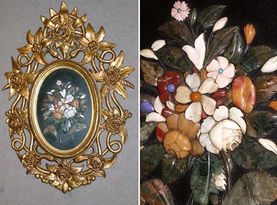 Lot 138 - Italian Pietra Dura Relief Plaque Of oval form,...