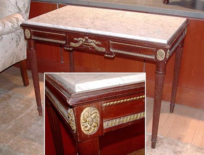Lot 473 - Louis XVI Style Marble Top Mahogany Console