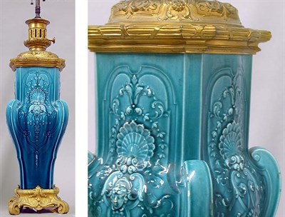 Lot 240 - Louis XVI Style Bronze Mounted Turquoise...