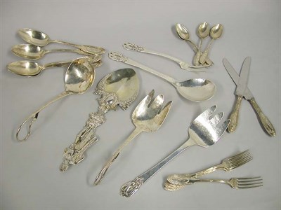 Lot 419 - Group of Continental Silver Flatware...