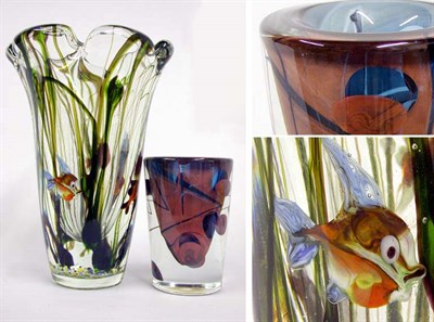 Lot 819 - Two Art Glass Vases One signed Mark J....